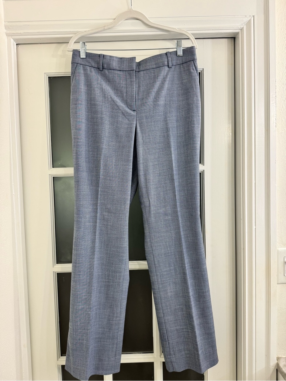 Talbots Light Gray/Blue Straight Leg Dress Trousers